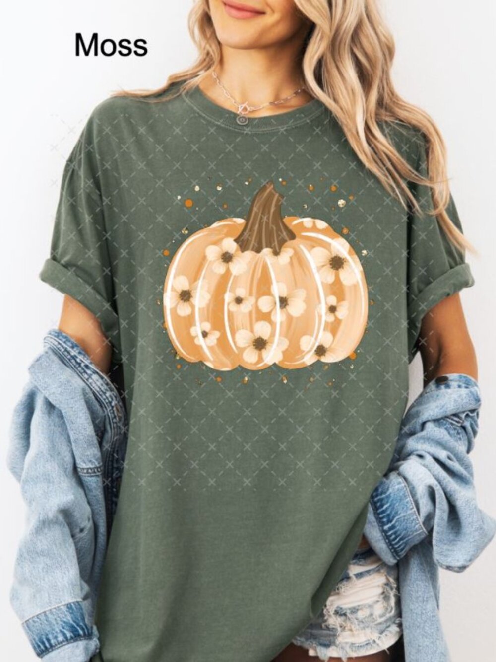 Floral Pumpkin Shirt Fall Autumn Graphic Tee Thanksgiving Pumpkin Patch Harvest